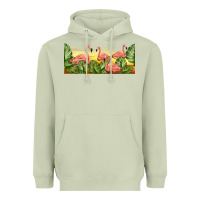 Matcha flamingos with sunset Heavyweight Hoodie - TumblerDesignByShophia