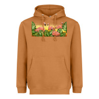 Meerkat flamingos with sunset Heavyweight Hoodie - TumblerDesignByShophia