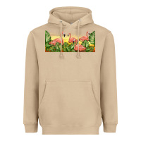 Mushroom flamingos with sunset Heavyweight Hoodie - TumblerDesignByShophia