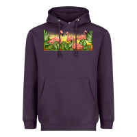 Plum flamingos with sunset Heavyweight Hoodie - TumblerDesignByShophia