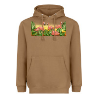 Toasted Coconut flamingos with sunset Heavyweight Hoodie - TumblerDesignByShophia