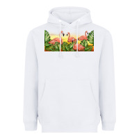 White flamingos with sunset Heavyweight Hoodie - TumblerDesignByShophia