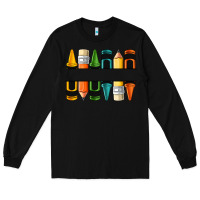 Black custom crayons with pencil Long Sleeve Tee - NancyCooperArtShop