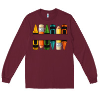 Burgundy custom crayons with pencil Long Sleeve Tee - NancyCooperArtShop