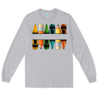 Custom Crayons With Pencil Long Sleeve Tee | Teevron