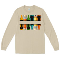 Mushroom custom crayons with pencil Long Sleeve Tee - NancyCooperArtShop