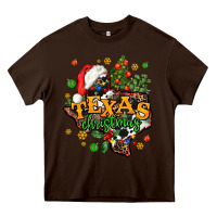 Chocolate Brown texas christmas Heavy Core Tee - AdoDesignShop