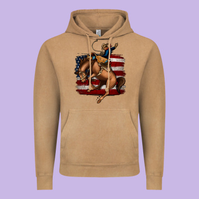 Bucking Bronco Vintage Hoodie Designed By Jasminsmagicworld