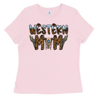 Bubblegum Pink western mom Ladies Tee - CowhideDigitalArt