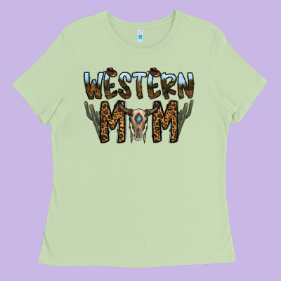 Western Mom Ladies Tee Designed By Cowhidedigitalart