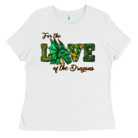 White For The Love Of The Dragons Ladies Tee - RanaPortraitStore