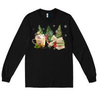 Black christmas coffee and book Long Sleeve Tee - MaliasSmallBusiness