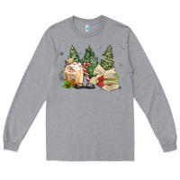 Heather Grey christmas coffee and book Long Sleeve Tee - MaliasSmallBusiness