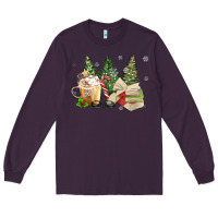 Plum christmas coffee and book Long Sleeve Tee - MaliasSmallBusiness
