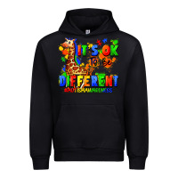 Black it's ok to be different autism awareness Urban Hoodie - FaDigitalArtStudio