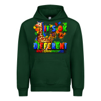 Forest Green it's ok to be different autism awareness Urban Hoodie - FaDigitalArtStudio