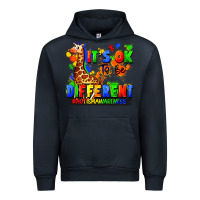 Navy it's ok to be different autism awareness Urban Hoodie - FaDigitalArtStudio