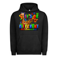 Pigment Black it's ok to be different autism awareness Urban Hoodie - FaDigitalArtStudio