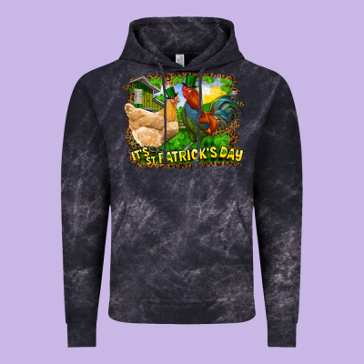 It's St. Patrick's Day Rooster And Chicken Vintage Hoodie Designed By Ranaportraitstore