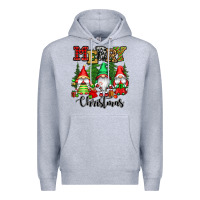 Heather Grey merry christmas gnomes Premium Hoodie - CowGirlArtShop