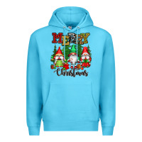 Ocean Blue merry christmas gnomes Premium Hoodie - CowGirlArtShop