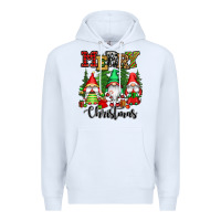 White merry christmas gnomes Premium Hoodie - CowGirlArtShop
