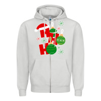 Dove Grey Christmas Ho Ho Ho Zipper Hoodie - Bettercallsaul