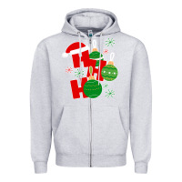 Heather Grey Christmas Ho Ho Ho Zipper Hoodie - Bettercallsaul