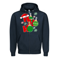 Navy Christmas Ho Ho Ho Zipper Hoodie - Bettercallsaul