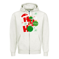 Oatmeal Heather Christmas Ho Ho Ho Zipper Hoodie - Bettercallsaul