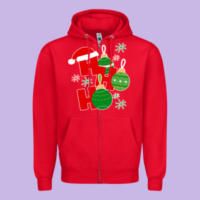 Christmas Ho Ho Ho Zipper Hoodie Designed By Bettercallsaul