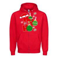 Red Christmas Ho Ho Ho Zipper Hoodie - Bettercallsaul
