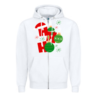 White Christmas Ho Ho Ho Zipper Hoodie - Bettercallsaul