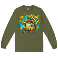 Army Green bus driver rainbow Long Sleeve Tee - NancyCooperArtShop