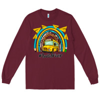 Burgundy bus driver rainbow Long Sleeve Tee - NancyCooperArtShop