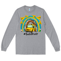 Heather Grey bus driver rainbow Long Sleeve Tee - NancyCooperArtShop