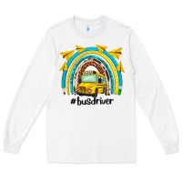 White bus driver rainbow Long Sleeve Tee - NancyCooperArtShop