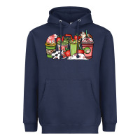 Navy Cow and strawberry coffee cups Heavyweight Hoodie - HowdyJamesFarm