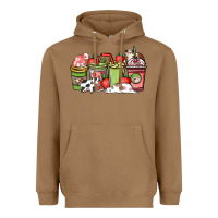 Toasted Coconut Cow and strawberry coffee cups Heavyweight Hoodie - HowdyJamesFarm