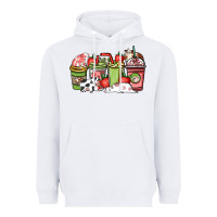 White Cow and strawberry coffee cups Heavyweight Hoodie - HowdyJamesFarm