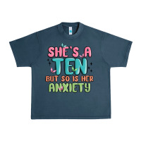 Midnight Navy she's a ten but so is her anxiety Urban Heavy Tee - MaliasSmallBusiness