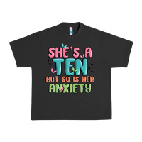 Pigment Black she's a ten but so is her anxiety Urban Heavy Tee - MaliasSmallBusiness