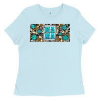 Baby Blue western cowhide mama 16oz libbey glass Ladies Tee - HRA Design Shop