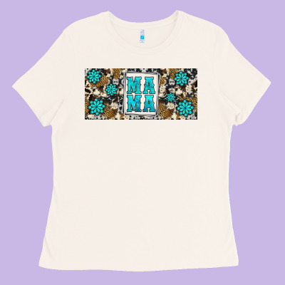 Western Cowhide Mama 16oz Libbey Glass Ladies Tee Designed By Hra Design Shop