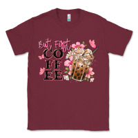 Burgundy but first coffee floral Classic Tee - JahusDesignShop