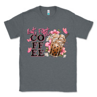 Charcoal Heather but first coffee floral Classic Tee - JahusDesignShop