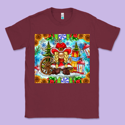 Christmas Cowboy Gnome Classic Tee Designed By Cowhidedigitalart