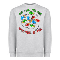Heather Grey i'm fine it's fine everything is fine Heavyweight Sweatshirt - MaliasSmallBusiness