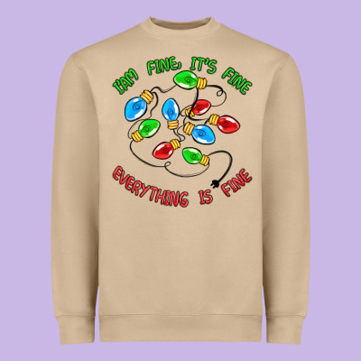 I'm Fine It's Fine Everything Is Fine Heavyweight Sweatshirt Designed By Maliassmallbusiness