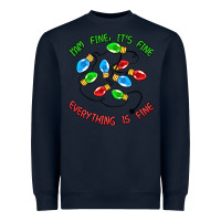 Navy i'm fine it's fine everything is fine Heavyweight Sweatshirt - MaliasSmallBusiness
